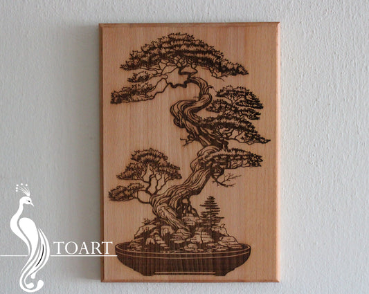 Bonsai wooden poster