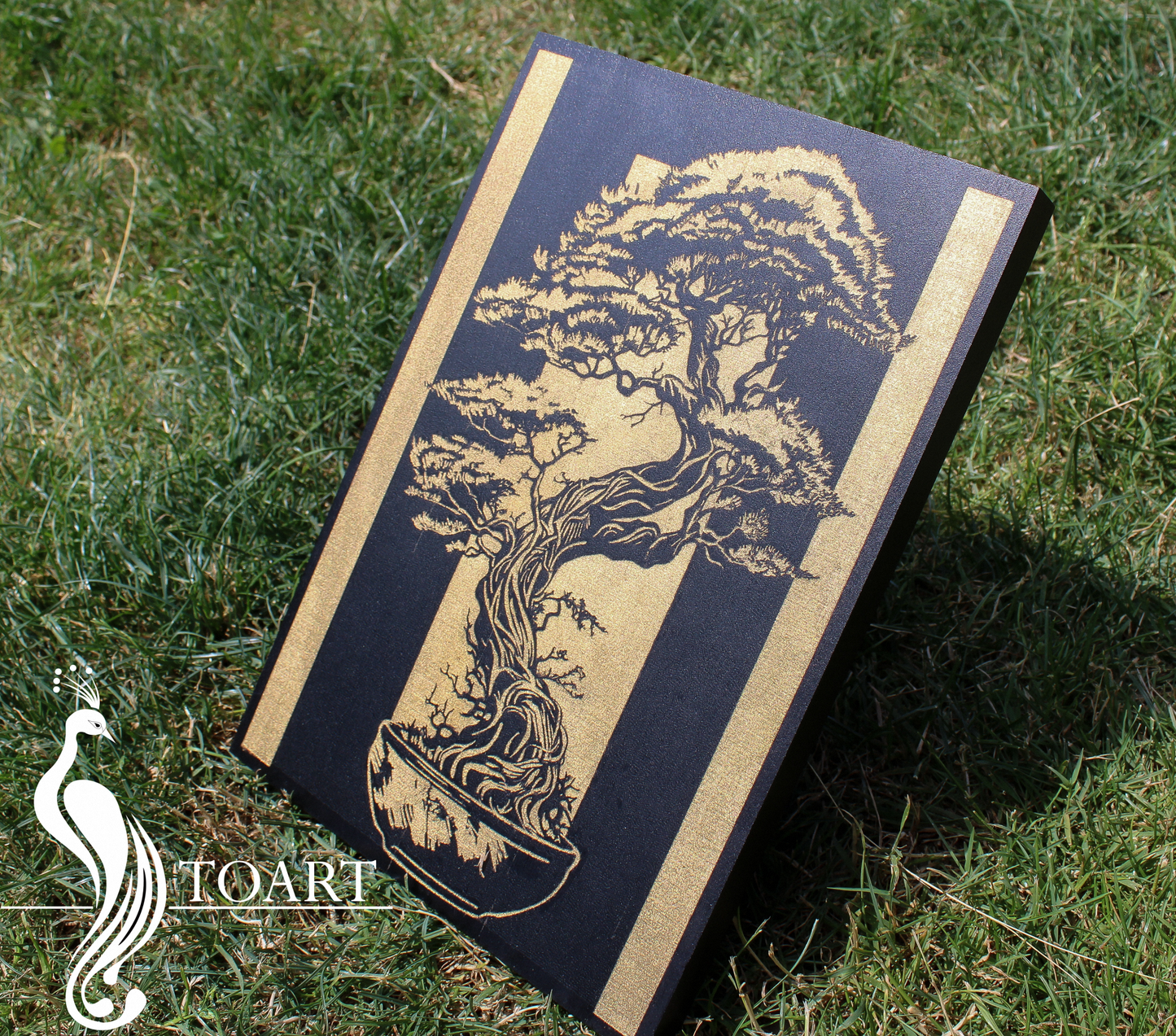 Bonsai tree golden stripes