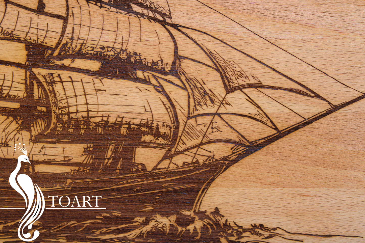 Engraved sailboat