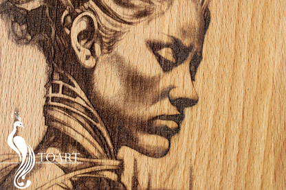 Wooden poster lady